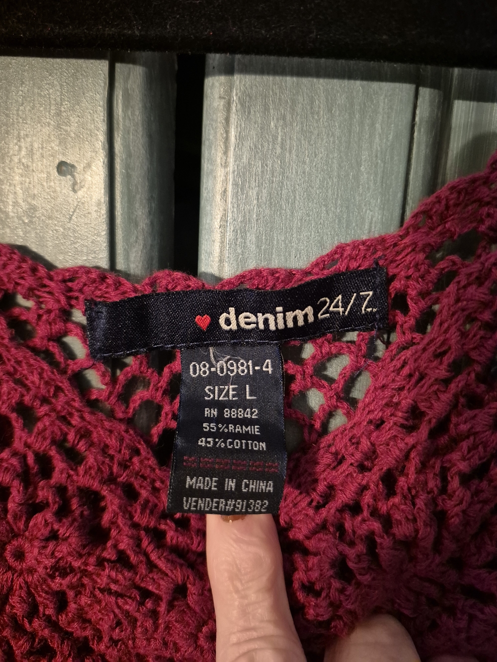 Denim 24/7 Raspberry Crochet Ruffle Tunic - Picture 11 of 12